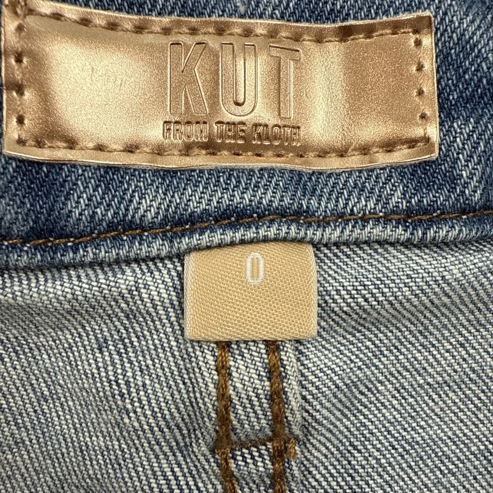 Kut  NWT Women's Sz 0 Shorts High Rise‎ Jane Cut Off Two Tone Denim Summer Beach - Picture 4 of 16